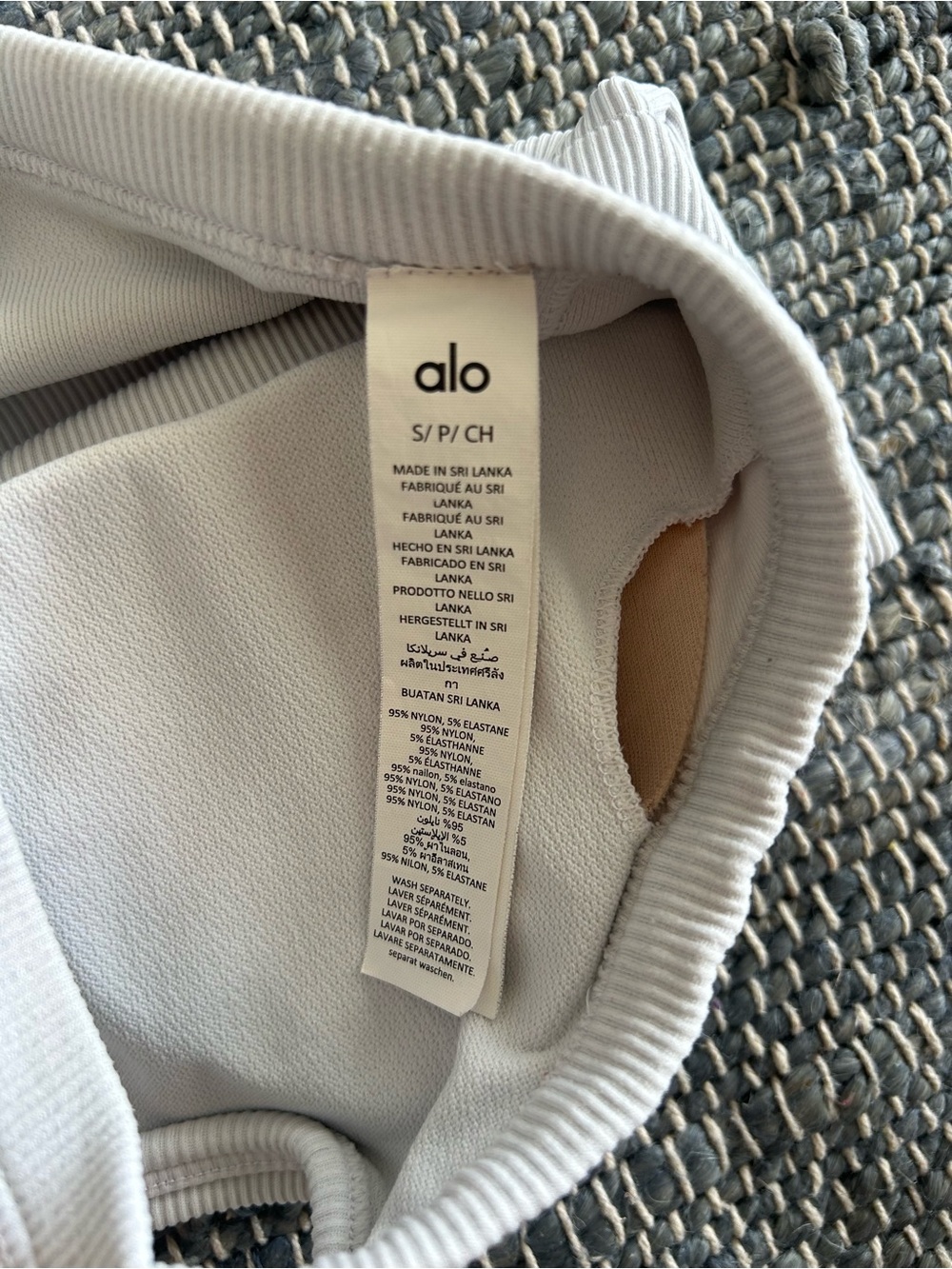 Alo Yoga Seamless Ribbed Favorite Bra Tank White - Picture 12 of 12